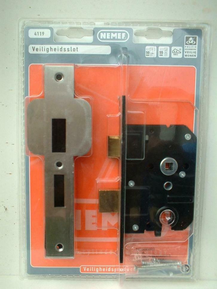 Nemef Veiligheidsdeurslot 4119 /17 PC 55 NIEUW in doos., Doe-het-zelf en Verbouw, Hang- en Sluitwerk, Nieuw, Slot, Ophalen of Verzenden