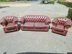 Chesterfield Winchester compleet bankstel + GRATIS BEZORGING, Gebruikt, Vintage, Leer, Ophalen of Verzenden