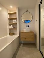 Badmeubel massief eiken met twee lade's👌, Huis en Inrichting, Badkamer | Badkamermeubels, Ophalen of Verzenden, Zo goed als nieuw