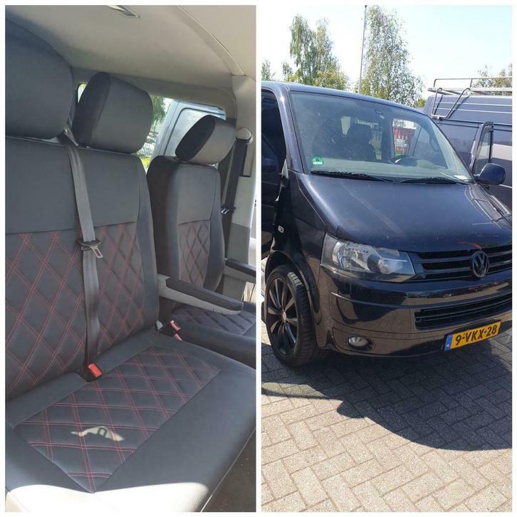 Vw transporter t5/t6 stoel en bankje+2armsteunen rode ruiten, Auto-onderdelen, Interieur en Bekleding, Volkswagen, Nieuw, Ophalen of Verzenden
