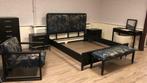 Fraai ledikant 180-210 met waterbed in hout met stof, Huis en Inrichting, Slaapkamer | Waterbedden, Ophalen of Verzenden, Nieuw
