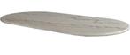 Ovaal marmer tafelblad 120 x 60 cm wit marmer tafels, Overige materialen, 100 tot 150 cm, Wit, Nieuw