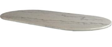 Ovaal marmer tafelblad 120 x 60 cm wit marmer tafels beschikbaar voor biedingen