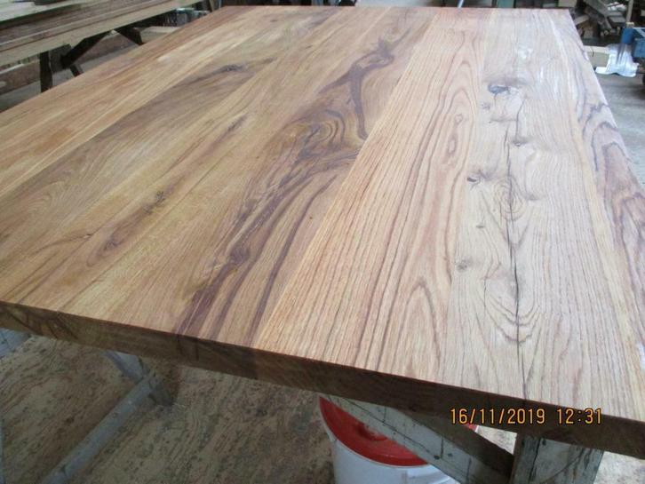 eikentafel massief wagon delen olie behandeld, Huis en Inrichting, Tafels | Eettafels, Nieuw, 100 tot 150 cm, 200 cm of meer, Vijf personen of meer