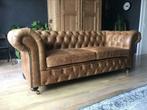 Nieuwe Chesterfield bank. 3 zits. 100% rundleer. Handgemaakt, Ophalen of Verzenden, Rechte bank, 200 tot 250 cm, Driepersoons