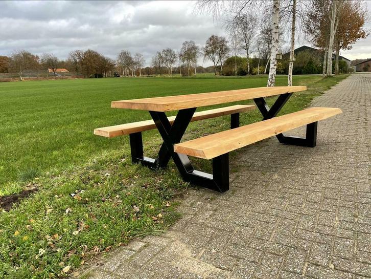 Boomstam picknicktafel douglas, Zakelijke goederen, Horeca | Meubilair en Inrichting, Meubilair, Nieuw zonder verpakking, Ophalen of Verzenden