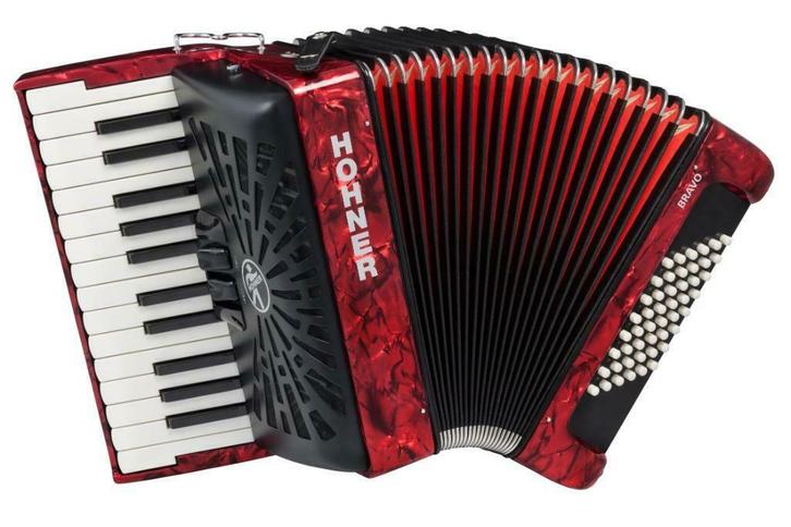 NIEUWE Hohner Bravo 48 en 72 bas+ luxe draagtas., Muziek en Instrumenten, Accordeons, Nieuw, Toetsaccordeon, 48-bas, Hohner, Met koffer