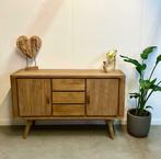 Retro dressoir 150 cm breed indoteak, Nieuw, 25 tot 50 cm, 100 tot 150 cm, Teakhout