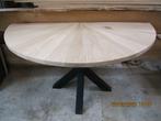 massief eiken Bureau tafel half rond  met spin poot, Huis en Inrichting, Ophalen, 100 tot 150 cm, Eikenhout, Rond