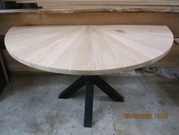 massief eiken Bureau tafel half rond  met spin poot beschikbaar voor biedingen