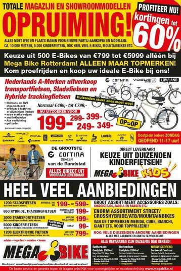 Mega Bike ook voor fietsplannen en bedrijven 10.000 fietsen beschikbaar voor biedingen