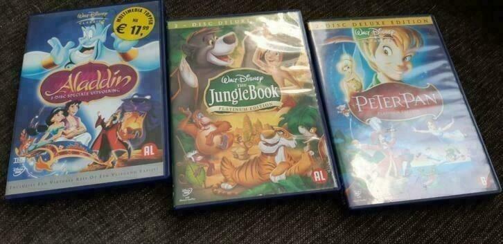 Disney DVD'S 2-disc: Aladdin, Jungle Book, Peter Pan, Verzamelen, Disney, Zo goed als nieuw, Overige typen, Ophalen of Verzenden