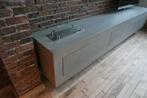 Zwevend haardmeubel bio-ethanol, RubyFire in betonlook  (26), Ophalen, Glas, Nieuw, Minder dan 100 cm