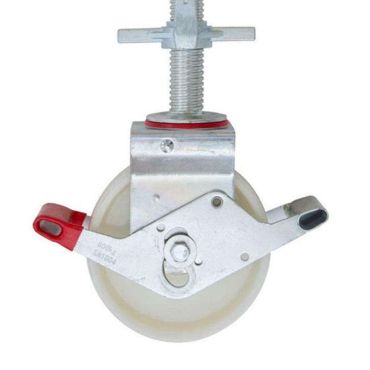 Rolsteigerwiel wit nylon diameter 200 mm TIP, zware wiel., Doe-het-zelf en Verbouw, Steigers, Nieuw, Overige typen, Minder dan 2 meter