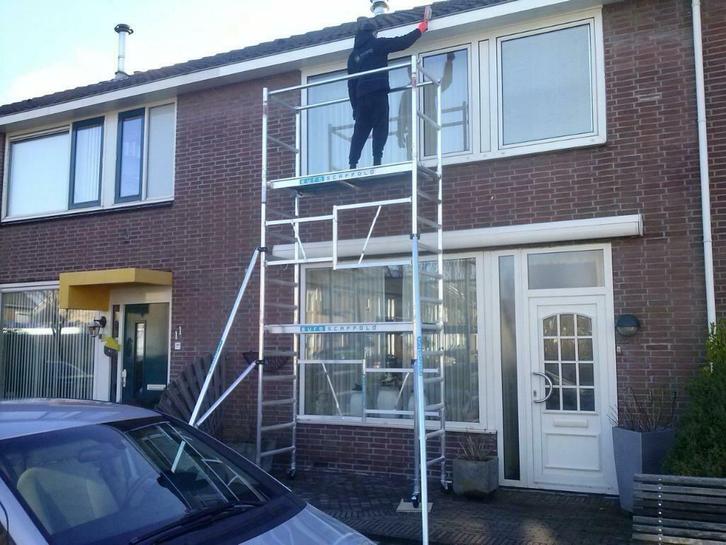 Rolsteiger huren/te huur tot 12m werkhoogte zie de uitleg, Doe-het-zelf en Verbouw, Steigers, Gebruikt, Rolsteiger of Kamersteiger