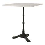 Bistro tafel gietijzer met vierkant marmer blad 60 x 60 cm, Ophalen of Verzenden, Nieuw, Overige materialen