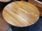 Ronde acaciahouten salontafel van 90cm met inkeping