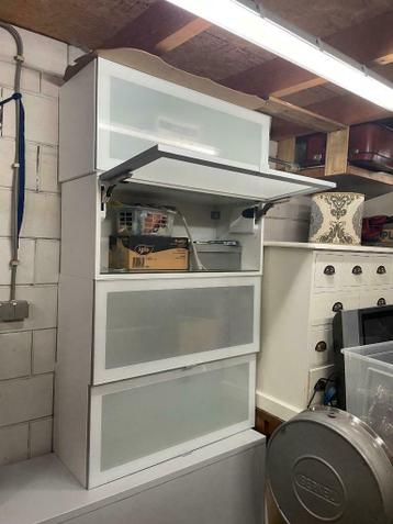 4x keukenkast IKEA FAKTUM/METOD melkglas bovenkast kastjes - afbeelding 3