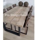 Steigerhout Eettafel Tafel Vergadertafel Eetkamertafel Buro, Nieuw, Rechthoekig, Ophalen of Verzenden, Teakhout