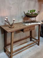 Sidetable met lade,oud hout robuust,stoer,landelijk tafel