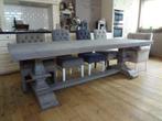 240 x 100 Kloostertafel Kasteel Kloostertafels old grey, 200 cm of meer, Nieuw, Grenenhout, Rechthoekig