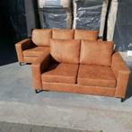 Bankstel Pronto 3 + 2 cognac of antraciet nu €898-, Nieuw, Metaal, Rechte bank, 75 tot 100 cm