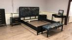 Fraai ledikant 180-210 met waterbed in hout met stof, Huis en Inrichting, Slaapkamer | Waterbedden, Ophalen of Verzenden, Nieuw