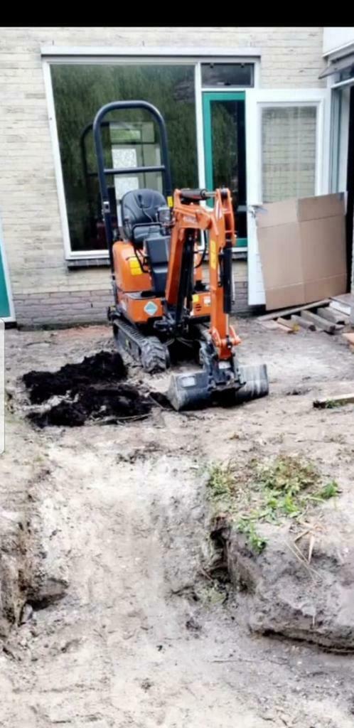Mini graafmachine/ minigraver huren, grondverzet, Diensten en Vakmensen, Tuinmannen en Stratenmakers, Tuin- of Vijveraanleg, Garantie