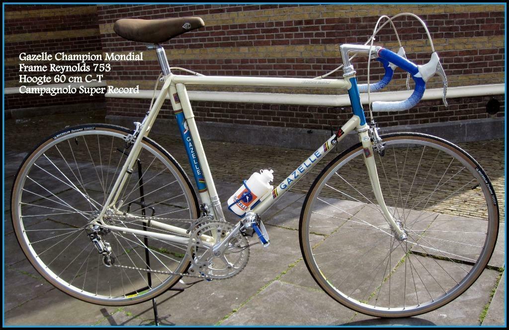≥ Gazelle Champion Mondial Reynolds 753 60cm C-T Super Record — Fietsen |  Racefietsen — Marktplaats