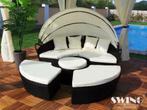 Zonne eiland Ø 180 met LED verlichting + beschermhoes, Tuin en Terras, Verzenden, Nieuw, Rotan, Loungeset