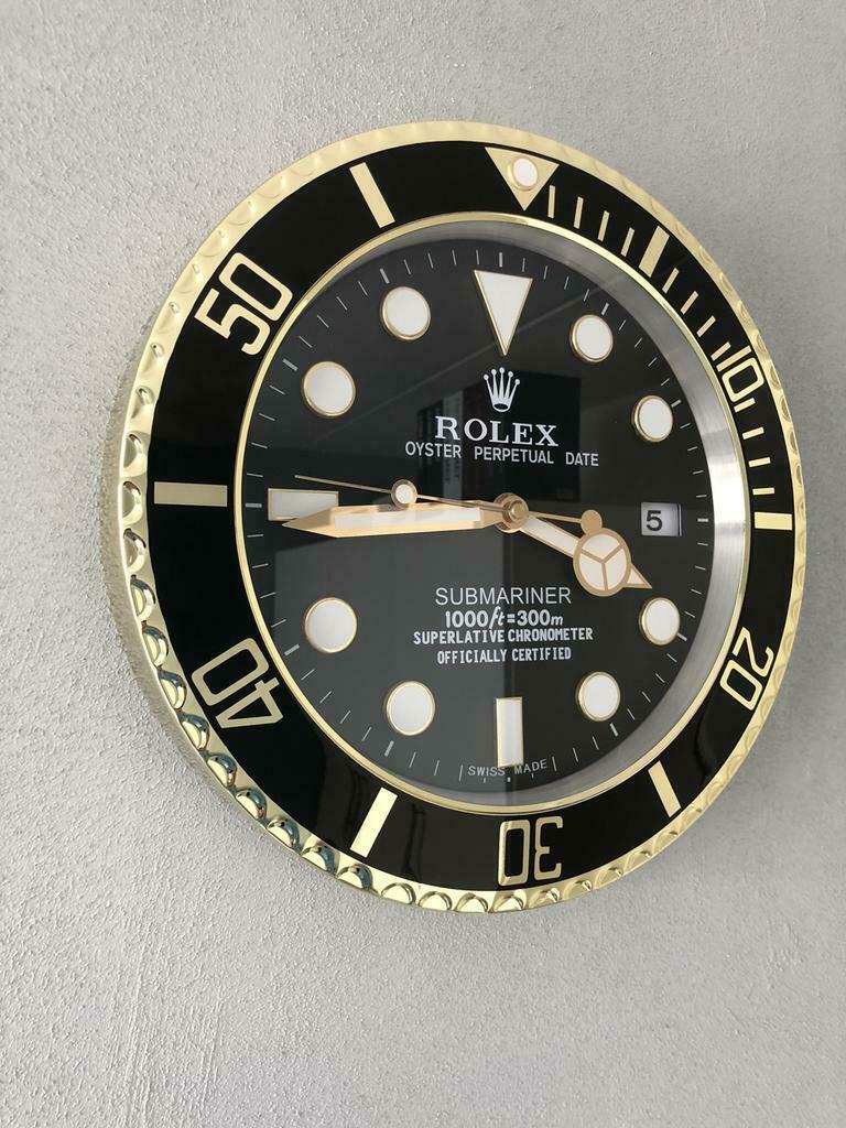 ≥ Rolex Submariner Goud Wandklok / Klok !! NIEUW !! — Woonaccessoires |  Klokken — Marktplaats