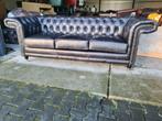 STOERE CHESTERFIELD BANK VINTAGE ZWART + GRATIS BEZORGD, Huis en Inrichting, Banken | Bankstellen, Nieuw, Chesterfield, Rechte bank