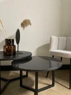 Salontafelset zwart/wit MARMER & zwart EIKEN | Stalen frame