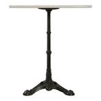 Bistro tafel gietijzer met vierkant marmer blad 60 x 60 cm, Ophalen of Verzenden, Nieuw, Overige materialen