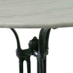 Bistro tafel tuintafel gietijzer met rond marmer blad Ø80 cm, Overige materialen, Eettafel, Nieuw, Ophalen of Verzenden