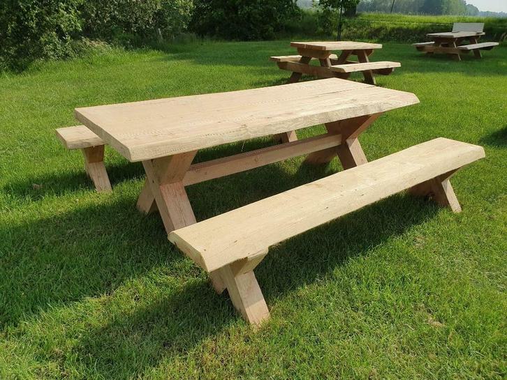 Tuintafel met losse banken (Douglas), Tuin en Terras, Tuinsets en Loungesets, Nieuw, Hout, Ophalen of Verzenden