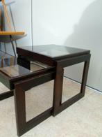 Brutalist nesting table, Vintage., Gebruikt, Vierkant, Ophalen of Verzenden