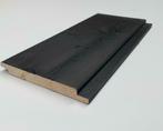 Zwarte planken potdeksel/recht/halfhouts 2x zwart gespoten
