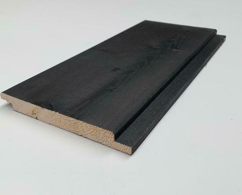 Zwarte planken potdeksel/halfhouts 2x zwart gespoten
