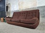 Jaren 70 Bruine Retro Bank | Vintage Design Relax Sofa, Rechte bank, Gebruikt, Ophalen of Verzenden, 75 tot 100 cm