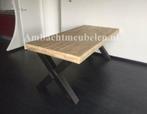 Robuuste STEIGERHOUTEN Eettafels Tafels METALEN ONDERSTEL, Ophalen, Nieuw, Teakhout
