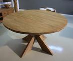 Robuuste ronde teak tafel met kruispoot ; Indoteak!, Ophalen, Tafel, Nieuw, Vijf personen of meer