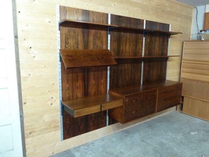 Albert Hansen voor Excellent modulair wandsysteem Rosewood, Huis en Inrichting, Kasten | Wandmeubels, Gebruikt, 150 tot 200 cm