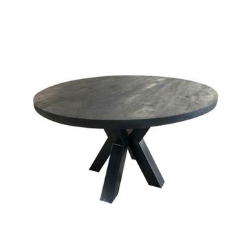 Ronde zwarte mango houten tafel 110/120/130/140/150/160