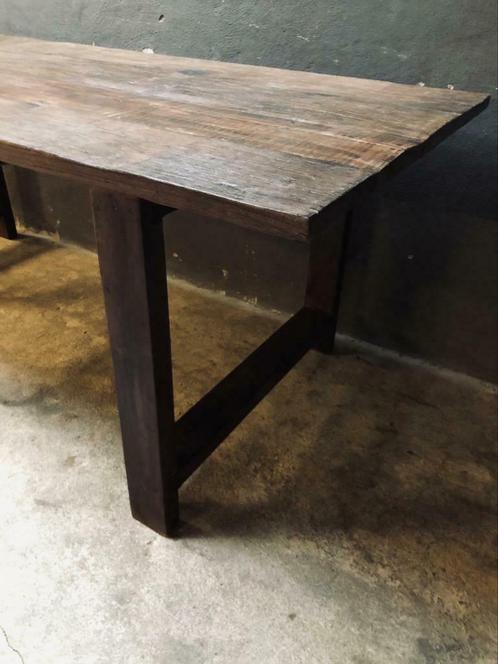 isolatie Zachte voeten het spoor ≥ Gave grote oude houten eettafel tafel 210 x 90 cm landelijk — Tafels |  Eettafels — Marktplaats