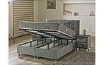 2persoons boxspring met opbergruimte compleet €699 VOORRAAD!, Ophalen of Verzenden, 180 cm, Grijs, Nieuw