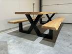 Boomstam tuintafel, Ophalen of Verzenden, Nieuw, Rechthoekig, Hout