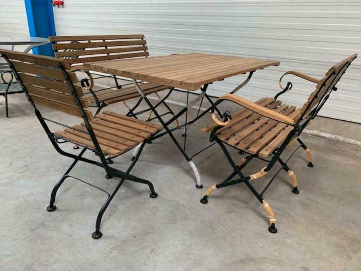 Shaphira Oriental Garden teak-smeedijzer tuin-lounge set, Tuin en Terras, Tuinsets en Loungesets, Nieuw, Tuinset, Teakhout, 5 zitplaatsen
