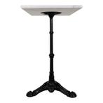 Bistro tafel marmer rechthoek 60x40 cm gietijzer onderstel, Overige materialen, 50 tot 100 cm, Nieuw, Rechthoekig