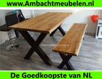 MASSIEF Eiken Boomstam tafel Eettafels DE GOEDKOOPSTE